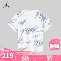 NIKE JORDAN 耐克AJ童装纯棉印花短袖T恤2024夏季儿童舒适上衣 纯白色 110/56(5)