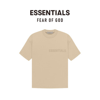 FEAR OF GOD ESSENTIALS胶印LOGO系列棉质圆领短袖T恤 美式高街情侣潮牌透气舒适宽松内搭