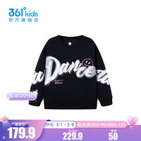 361°童装女童套头卫衣2024年春季中大童卫衣 经典黑 160