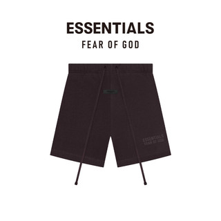 FEAR OF GOD ESSENTIALS胶印LOGO系列棉质短裤美式高街潮牌高端抽绳宽松时尚舒适短裤 沙石色 XL