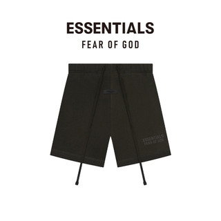 FEAR OF GOD ESSENTIALS胶印LOGO系列棉质短裤美式高街潮牌高端抽绳宽松时尚舒适短裤 梧桐蓝 L