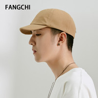 Fangchi 鸭舌帽男短帽檐ins韩版百搭街头四季潮牌棉质日系潮人棒球帽 BQM-325卡其色*颜色偏浅 大码(58-62cm)可调节