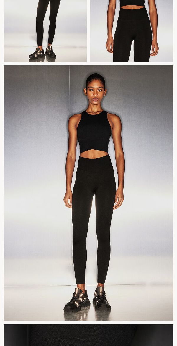 h&m2024春季女士drymove64无痕塑身运动紧身裤1202405 黑色 170/88a