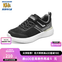 Skechers斯凯奇童鞋网面魔术贴儿童运动鞋男女大童休闲鞋跑步鞋405098L 黑色/炭灰色/BKCC 30