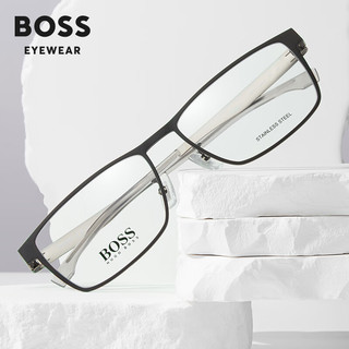 雨果博斯（HUGO BOSS）眼镜框商务男士全框黑色方框眼镜架1342 I46-黑金渐变色 仅镜框