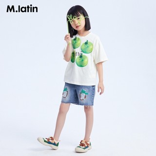 M.Latin 马拉丁 [冰氧吧]马拉丁童装男女大童2023夏装新款童趣草莓印花短袖T恤