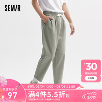 森马（Semir）休闲裤男2024夏季新款日常简约通勤宽松锥形九分裤松紧腰长裤