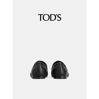 TOD'S【】2024春夏男士TIMELESS大T扣皮革乐福鞋单鞋男鞋 黑色 38