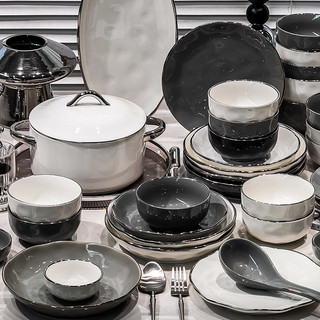 碗碟套装家用2023轻奢高级感颜值乔迁陶瓷碗盘碗具碗筷餐具