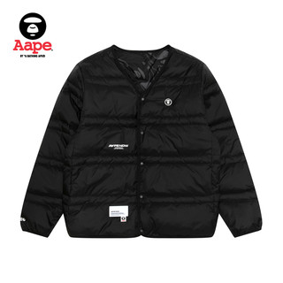 Aape 旗舰店男装秋冬双面穿猿颜徽章字母迷彩羽绒服外套7631XXL