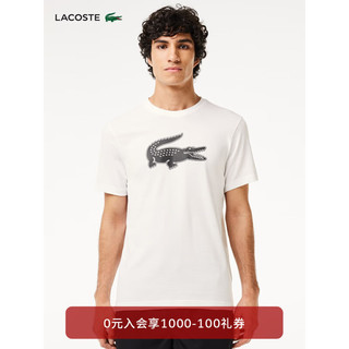 LACOSTE法国鳄鱼男装24春季经典图案休闲运动短袖T恤TH2042 AU8/白色 4 175