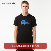LACOSTE法国鳄鱼男装24春季经典图案休闲运动短袖T恤|TH2042 IL5/黑色 5 180