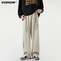 ViiSHOW 欧美vibe裤子oversize小众设计高级感炸街垂感直筒阔腿裤 卡其 M