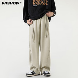 ViiSHOW 维秀1991年 欧美vibe裤子oversize小众设计高级感炸街垂感直筒阔腿裤 卡其 M