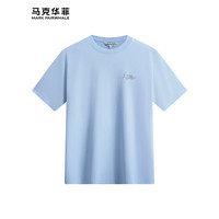 马克华菲【吸汗舒适】圆领短袖T恤男2024夏季印花简约百搭休闲上衣 113浅蓝 56/XXL
