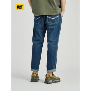 CAT卡特24春夏男户外棉感两插袋设计牛仔长裤 靛蓝色 34