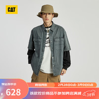 CAT卡特24春夏男工装户外宽松短袖外套 深灰色 XL