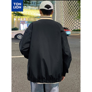 唐狮 TONLION男撞色拼接梭织棒球服WP 黑色 XXL