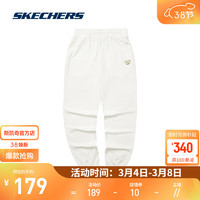 斯凯奇（Skechers）2024春季女子休闲时尚运动裤舒适时尚百搭长裤 L124W044 棉花糖白/0074 S