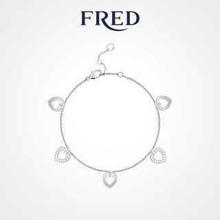 FRED 斐登 PRETTY WOMAN系列 6B1195 爱心18K白金钻石手链 0.15克拉 17cm 4g