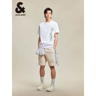 杰克琼斯 杰克·琼斯（JACK&JONES）夏季潮流纯棉短袖白色 180/100A/L