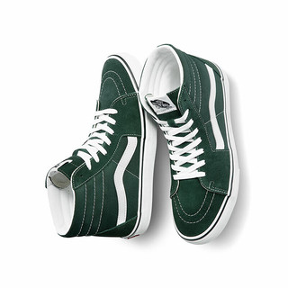 VANS 范斯 SK8-Hi墨绿色复古风男女板鞋运动鞋 绿色 34.5