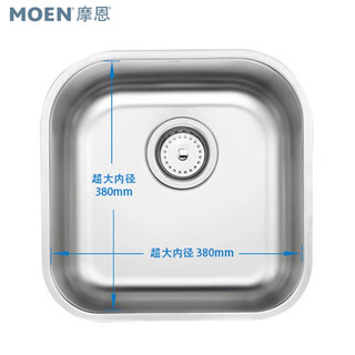 摩恩（MOEN）水槽大单槽不锈钢水槽小户型台下盆洗菜盆吧台岛台水池 水槽+70211精铜龙头