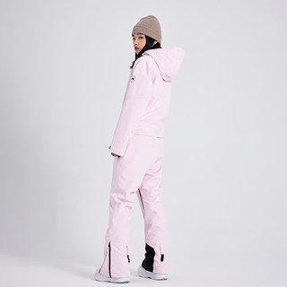 牧途雪2023滑雪服女连体服防风防水加厚保暖单双板一体式滑雪服 729 粉色 M