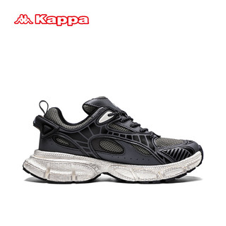 卡帕（Kappa）老爹鞋男春季厚底休闲运动鞋 灰绿 40  灰色/榆树绿