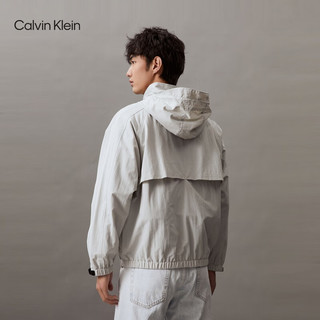 Calvin Klein Jeans24春夏男士户外织带魔术贴袖口运动连帽夹克J325904 PC8-银河灰 L