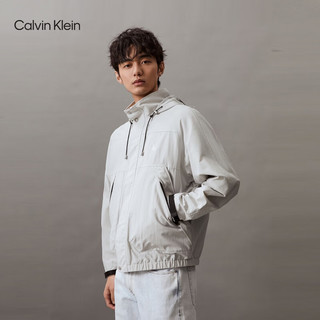 Calvin Klein Jeans24春夏男士户外织带魔术贴袖口运动连帽夹克J325904 PC8-银河灰 L
