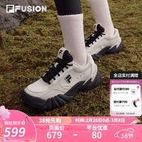 FILA FUSION斐乐潮牌女鞋TRIBE复古潮鞋2024春季休闲鞋老爹鞋 桦树棕/奶白-BG 单层 35.5