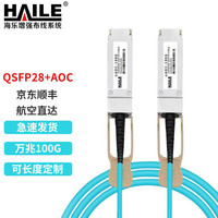 HAILE海乐 QSFP28+AOC光纤堆叠线万兆100G有源直连光缆0.3米通用华为H3C思科曙光浪潮等AOC-100G-0.3M AOC 100G