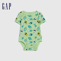Gap 盖璞 新生婴儿夏季一体式洋气连体衣儿童装时髦包屁衣841113
