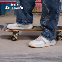 小蓝羊 little blue lamb儿童低帮板鞋2-10岁男女童鞋子逐浪小白鞋休闲运动鞋 青春绿 35码 脚长21.4-21.9cm 内长22.9cm