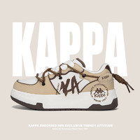 卡帕（Kappa）厚底板鞋男春季休闲运动鞋子 浅黄褐色/鹭羽白 39 