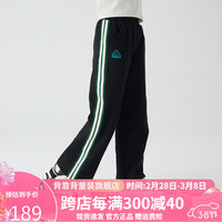Kappa Kids卡帕女童裤子秋季新款宽松百搭中大童运动长裤儿童休闲裤 黑色 1