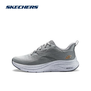 斯凯奇（Skechers）云迹2.0超轻回弹舒适网布透气休闲运动跑步鞋男女款150026/232631 男款-灰色/橘色/黑色/GYOR 42