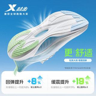 XTEP 特步 跑步鞋男2024减震轻透科技运动鞋子慢跑鞋男 帆白/微波蓝  42