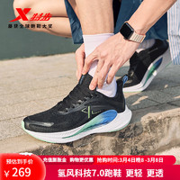 XTEP 特步 跑步鞋男2024减震轻透科技运动鞋子慢跑鞋男 黑/荧光浅青绿  43