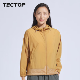 探拓（TECTOP）户外风衣女款皮肤衣2024春夏透气轻薄速干休闲运动骑行遮阳外套女 印加黄 S