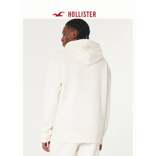 HOLLISTER美式百搭抓绒保暖休闲款Logo帽衫卫衣 男 355644-1 乳白色 S