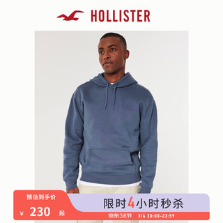 HOLLISTER美式百搭抓绒保暖休闲款Logo帽衫卫衣 男 355644-1 海军蓝色 XXL