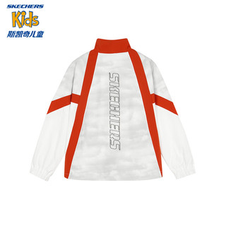 Skechers斯凯奇立领线条感上衣2024春季儿童运动外套P124B011 灰白渐变/03QP 150cm