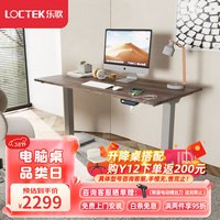 Loctek 乐歌 双电机电动升降桌电脑桌电竞站立办公学习写字桌1.4m灰木纹色E5S