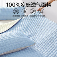 博洋（BEYOND）博洋家纺 可水洗乳胶凉席夏季单双人可折叠夏软凉席二三件套软席 冰格蓝 150*200cm