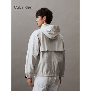 Calvin Klein Jeans24春夏男士户外织带魔术贴袖口运动连帽夹克J325904 PC8-银河灰 S