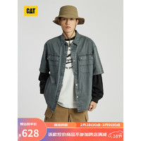 CAT卡特24春夏男工装户外宽松短袖外套 深灰色 3XL