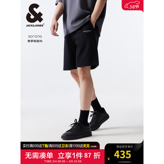 杰克琼斯 杰克·琼斯（JACK&JONES）春夏男士刺绣线条印花字母胶印休闲潮流运动短裤22429F012 E40黑色 E40黑色 185/88A/XLR