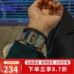 CASIO 卡西欧 手表 绝命毒师老白同款 复古小方块计算器电子表 时尚潮流中性表 A100WE-7B